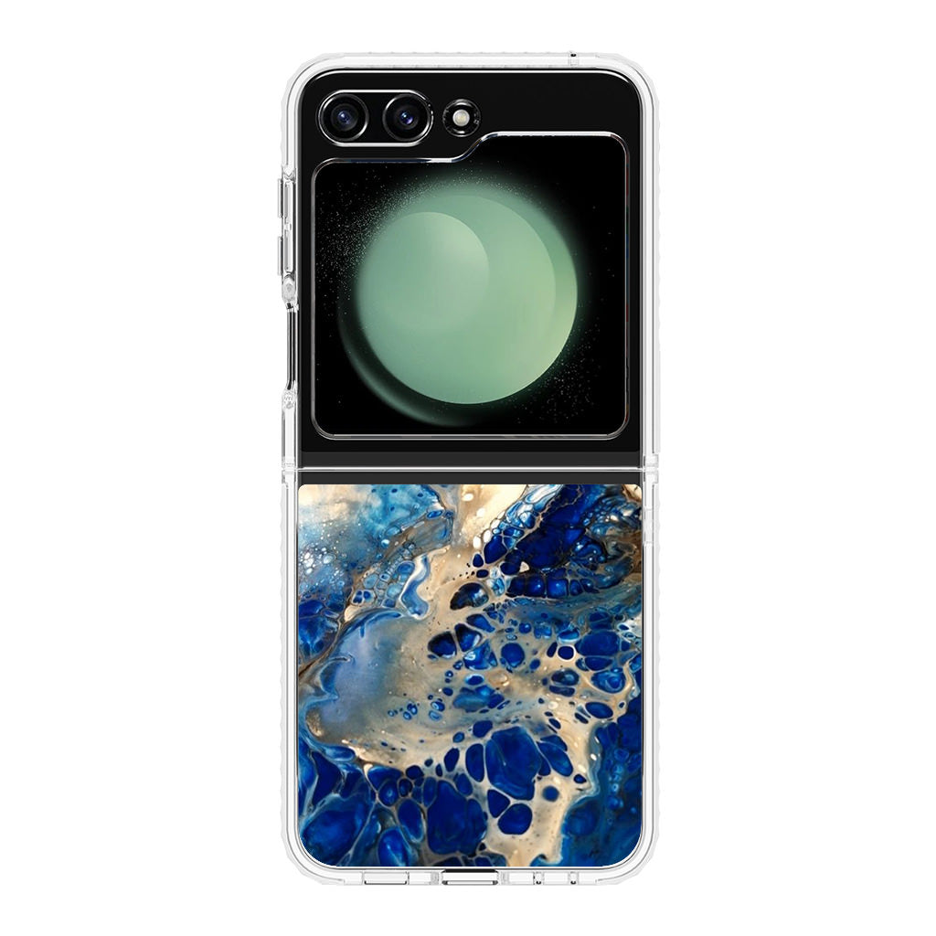 Abstract Golden Blue Paint Art Samsung Galaxy Z Flip 5 Case