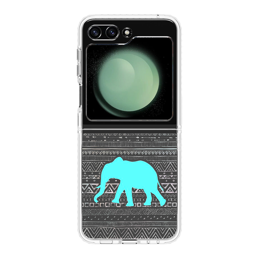 Aztec Elephant Turquoise Samsung Galaxy Z Flip 5 Case