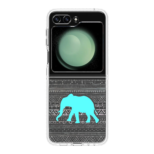 Aztec Elephant Turquoise Samsung Galaxy Z Flip 5 Case