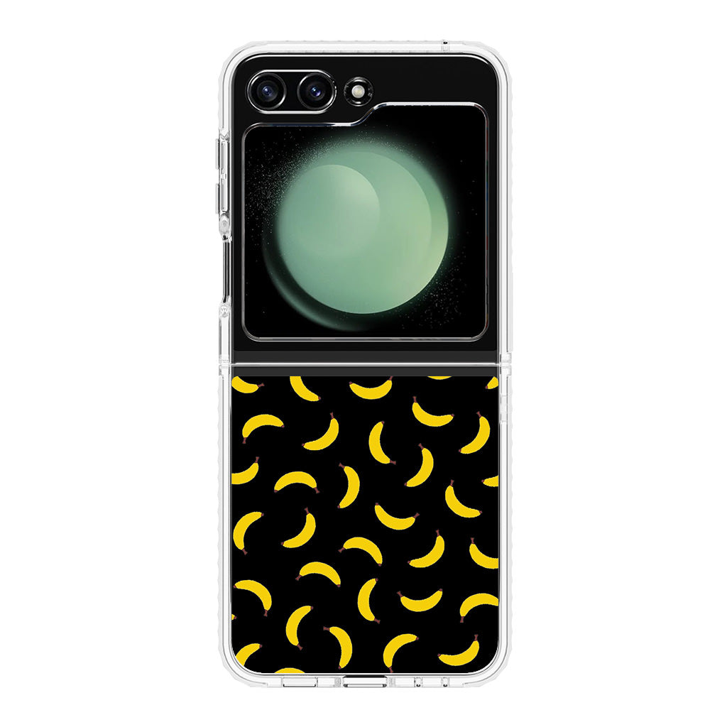 Bananas Fruit Pattern Black Samsung Galaxy Z Flip 5 Case