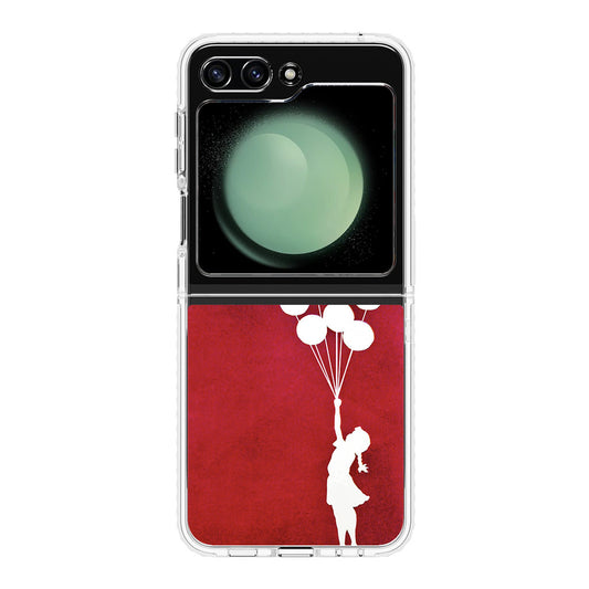 Banksy Girl With Balloons Red Samsung Galaxy Z Flip 5 Case