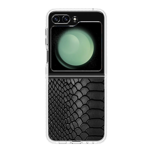 Black Snake Skin Texture Samsung Galaxy Z Flip 5 Case