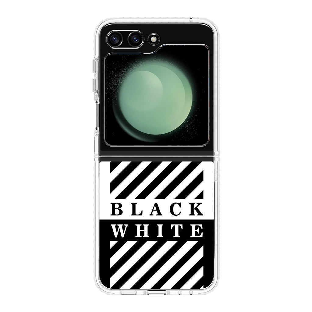 Black White Stripes Samsung Galaxy Z Flip 5 Case