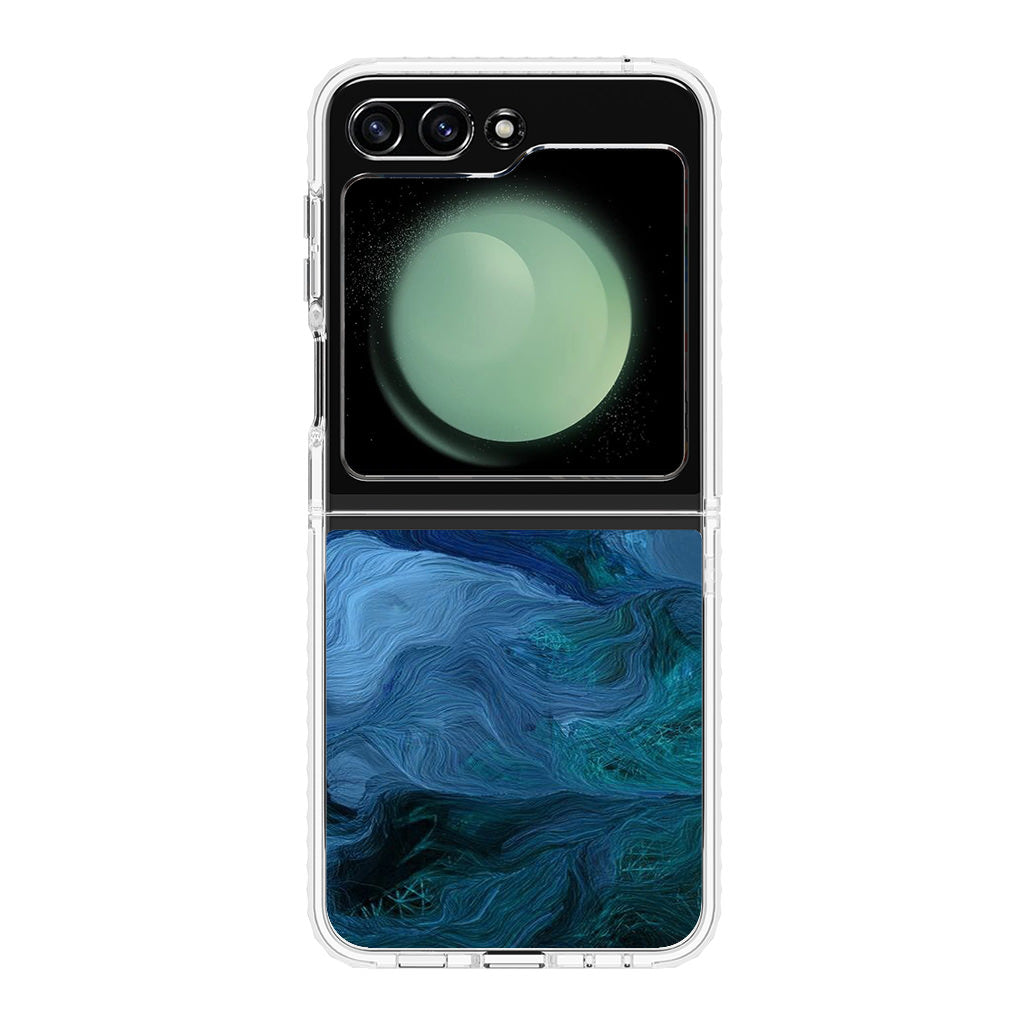 Blue Abstract Art Samsung Galaxy Z Flip 5 Case