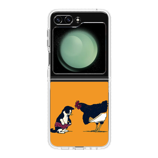 Cat Chicken Yellow Underwear Cute Samsung Galaxy Z Flip 5 Case