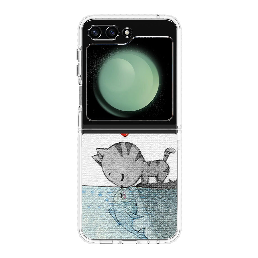 Cat Fish Kisses Samsung Galaxy Z Flip 5 Case