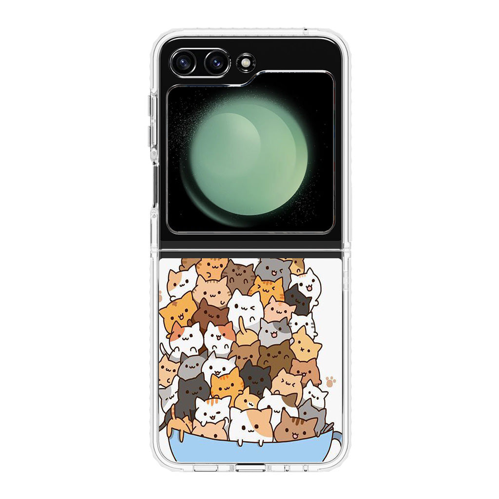 Cats on A Bowl Samsung Galaxy Z Flip 5 Case