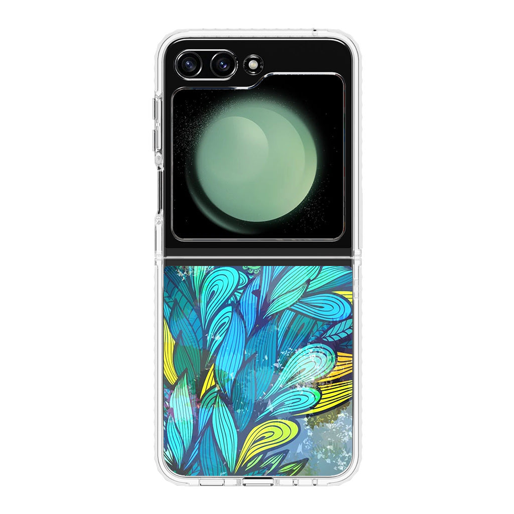 Colorful Art in Blue Samsung Galaxy Z Flip 5 Case