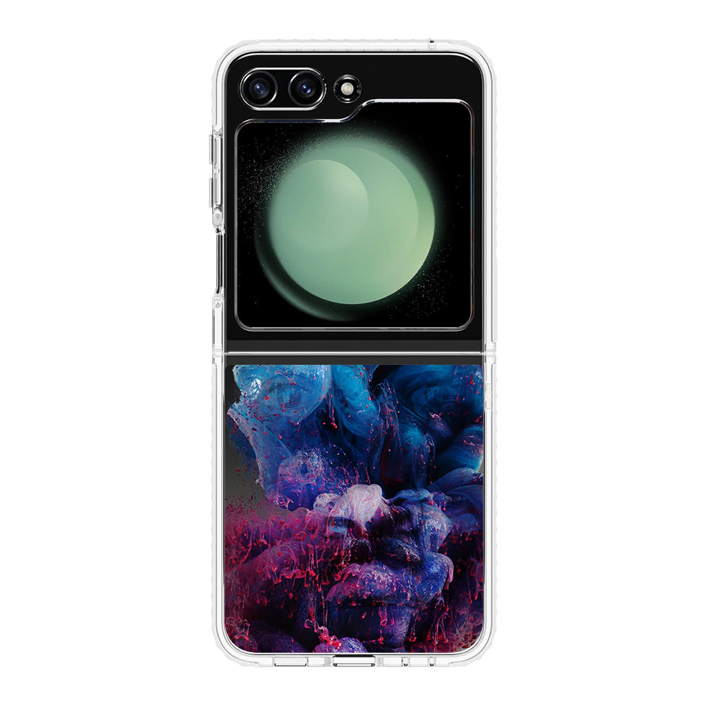 Colorful Dust Art on Black Samsung Galaxy Z Flip 5 Case