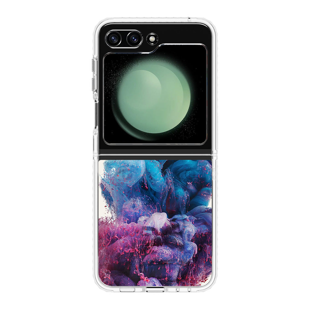 Colorful Dust Art on White Samsung Galaxy Z Flip 5 Case