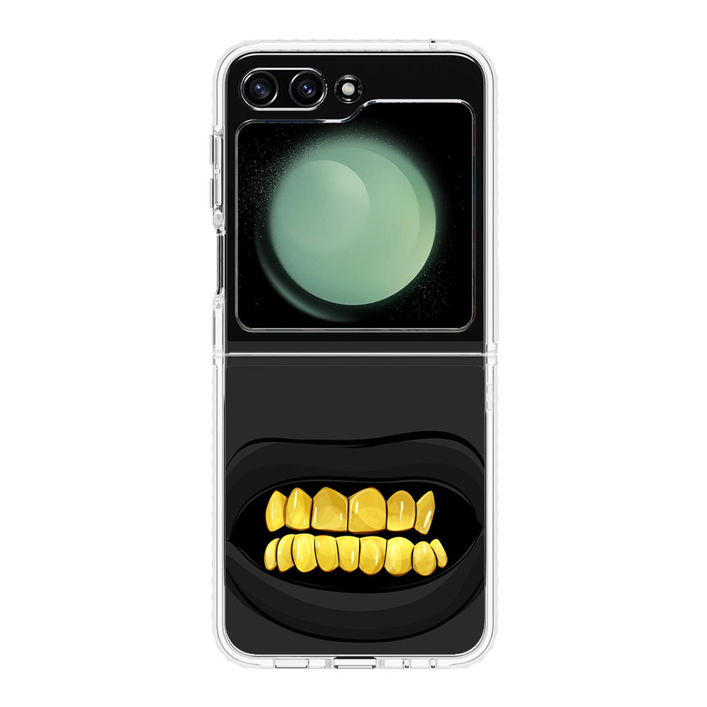 Gold Grillz Samsung Galaxy Z Flip 5 Case