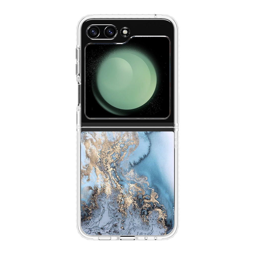 Golden Azure Marble Samsung Galaxy Z Flip 5 Case