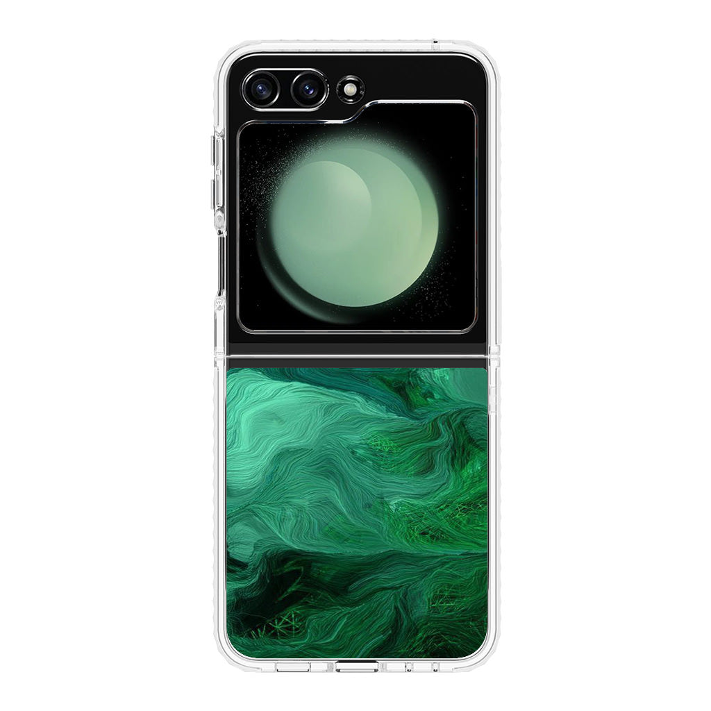 Green Abstract Art Samsung Galaxy Z Flip 5 Case