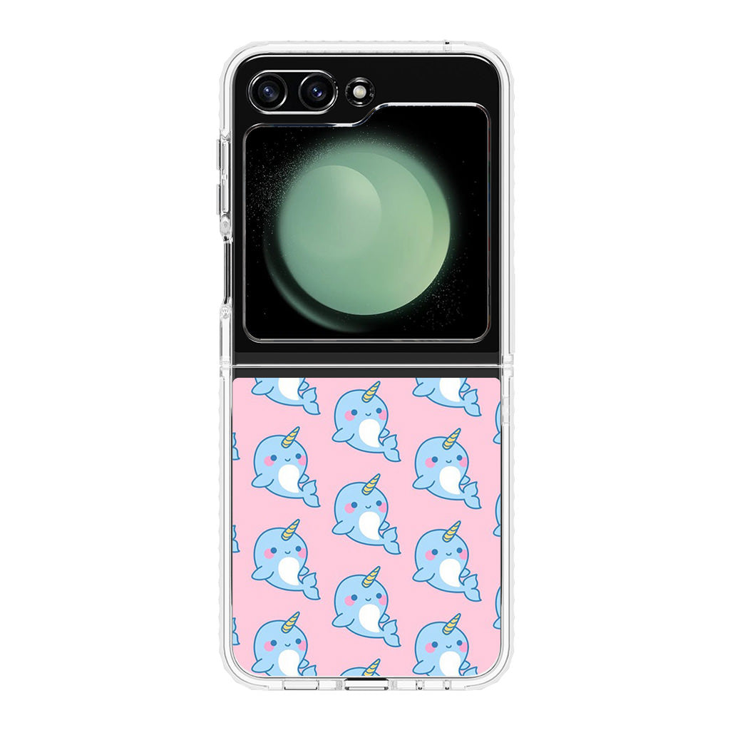 Horned Whales Pattern Samsung Galaxy Z Flip 5 Case