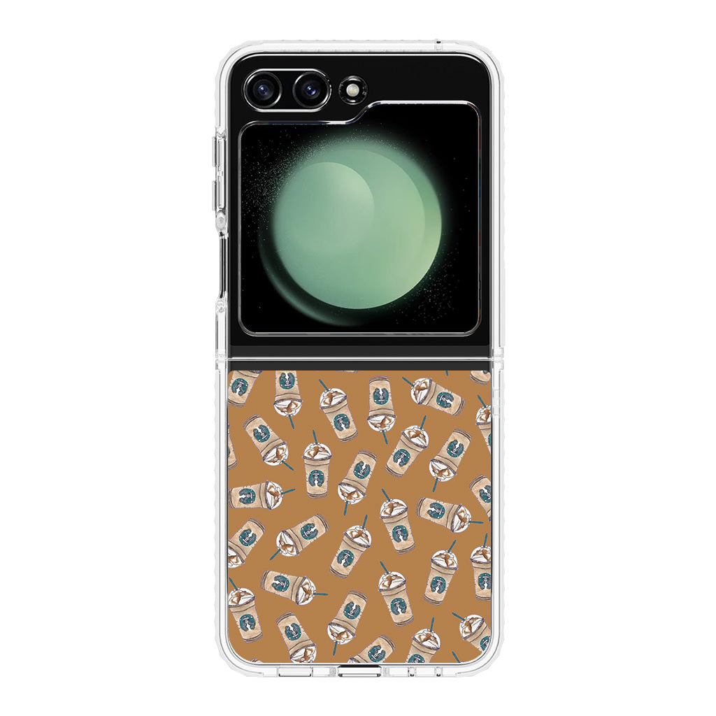 Iced Cappuccinos Lover Pattern Samsung Galaxy Z Flip 5 Case