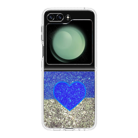 Love Glitter Blue and Grey Samsung Galaxy Z Flip 5 Case