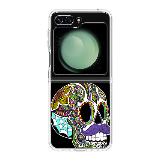 Mustache Sugar Skull Samsung Galaxy Z Flip 5 Case