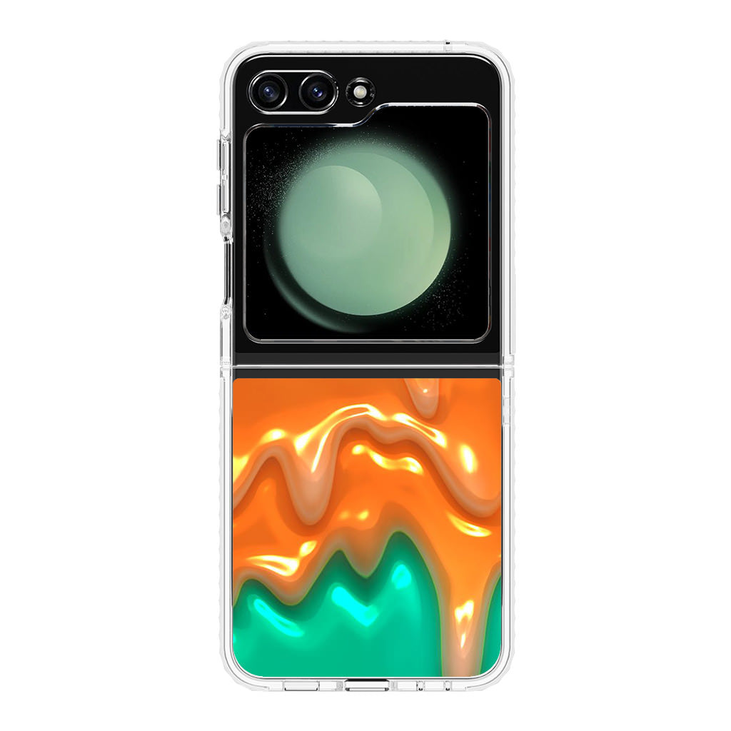 Orange Paint Dripping Samsung Galaxy Z Flip 5 Case