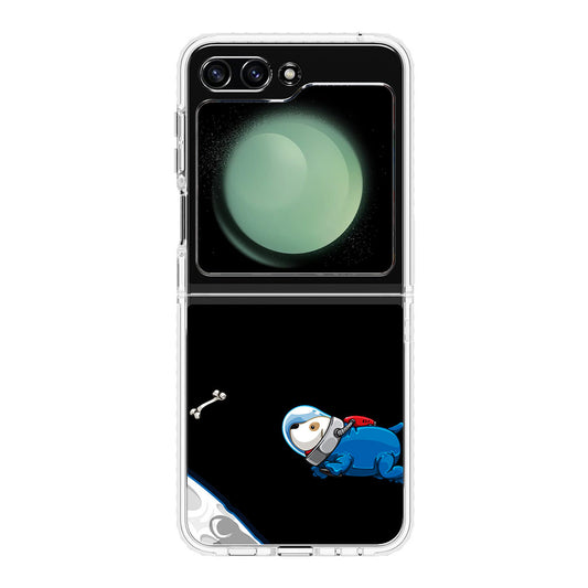 Space Dog Chasing A Bone Samsung Galaxy Z Flip 5 Case