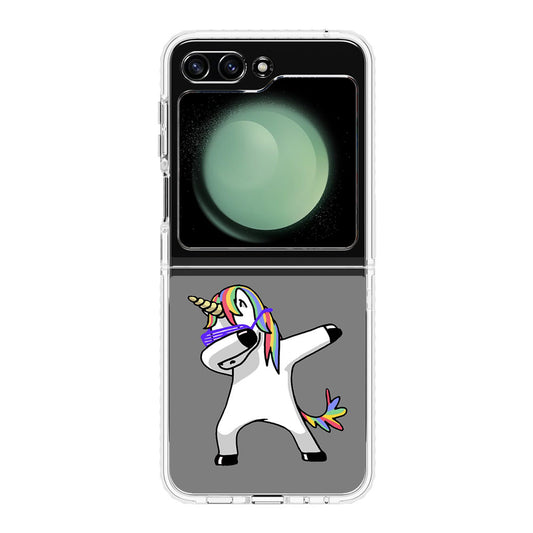 Unicorn Dabbing Grey Samsung Galaxy Z Flip 5 Case