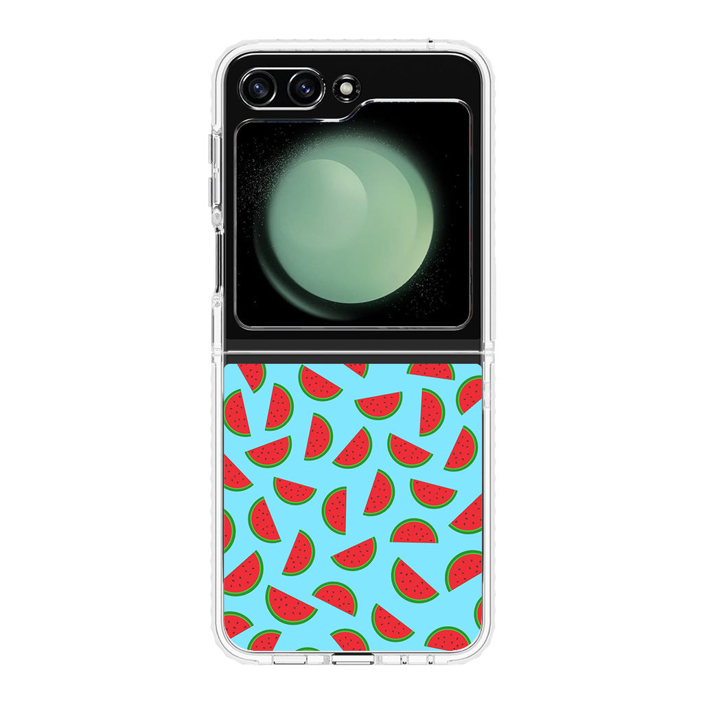 Watermelon Fruit Pattern Blue Samsung Galaxy Z Flip 5 Case