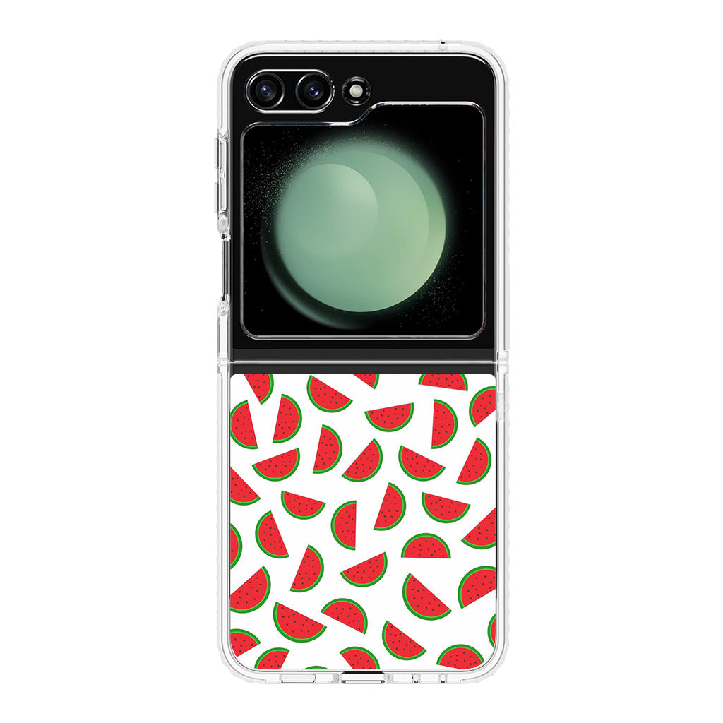 Watermelon Fruit Pattern White Samsung Galaxy Z Flip 5 Case