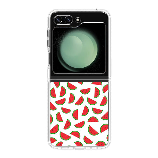 Watermelon Fruit Pattern White Samsung Galaxy Z Flip 5 Case