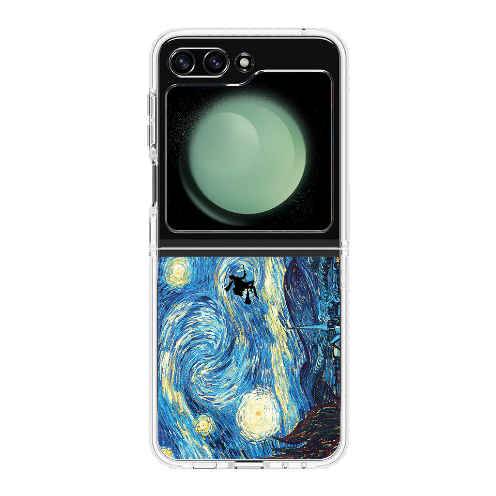 Witch on The Starry Night Sky Samsung Galaxy Z Flip 5 Case