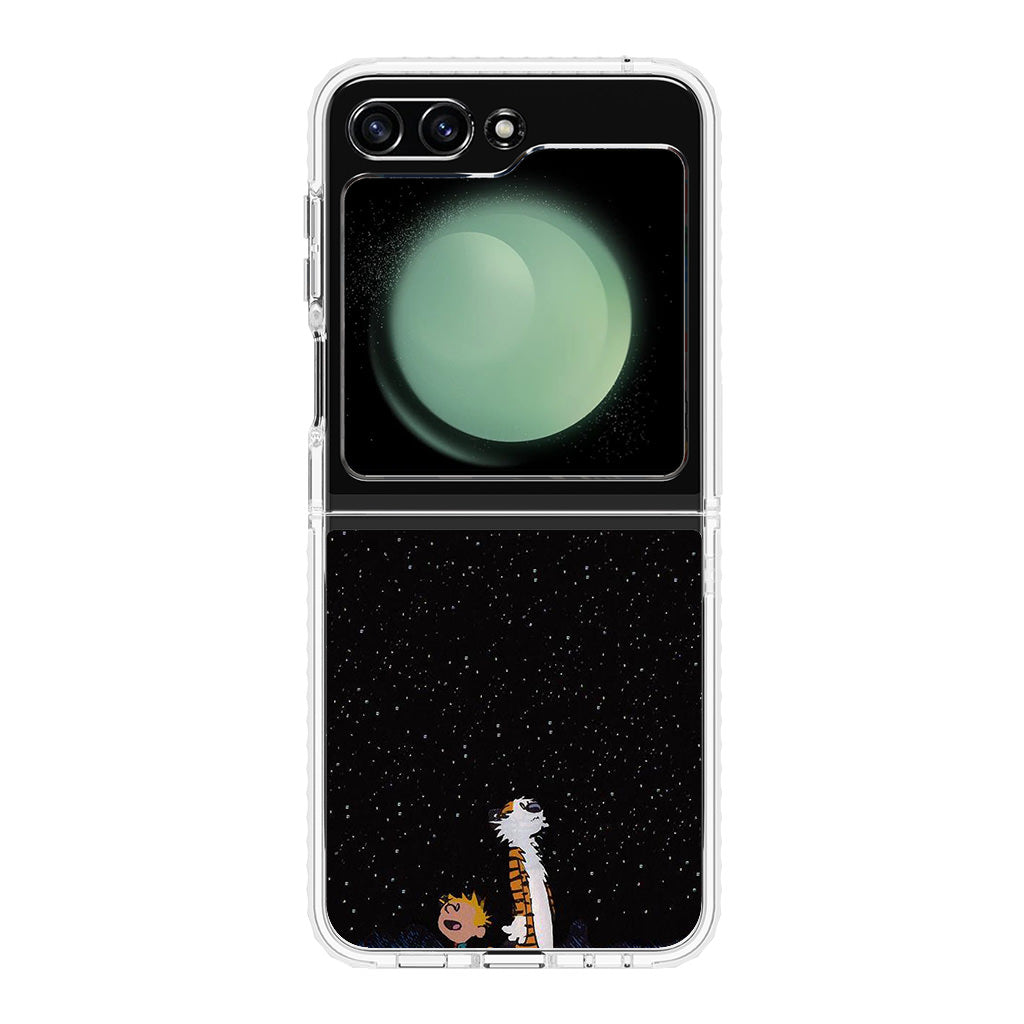 Calvin and Hobbes Space Samsung Galaxy Z Flip 5 Case