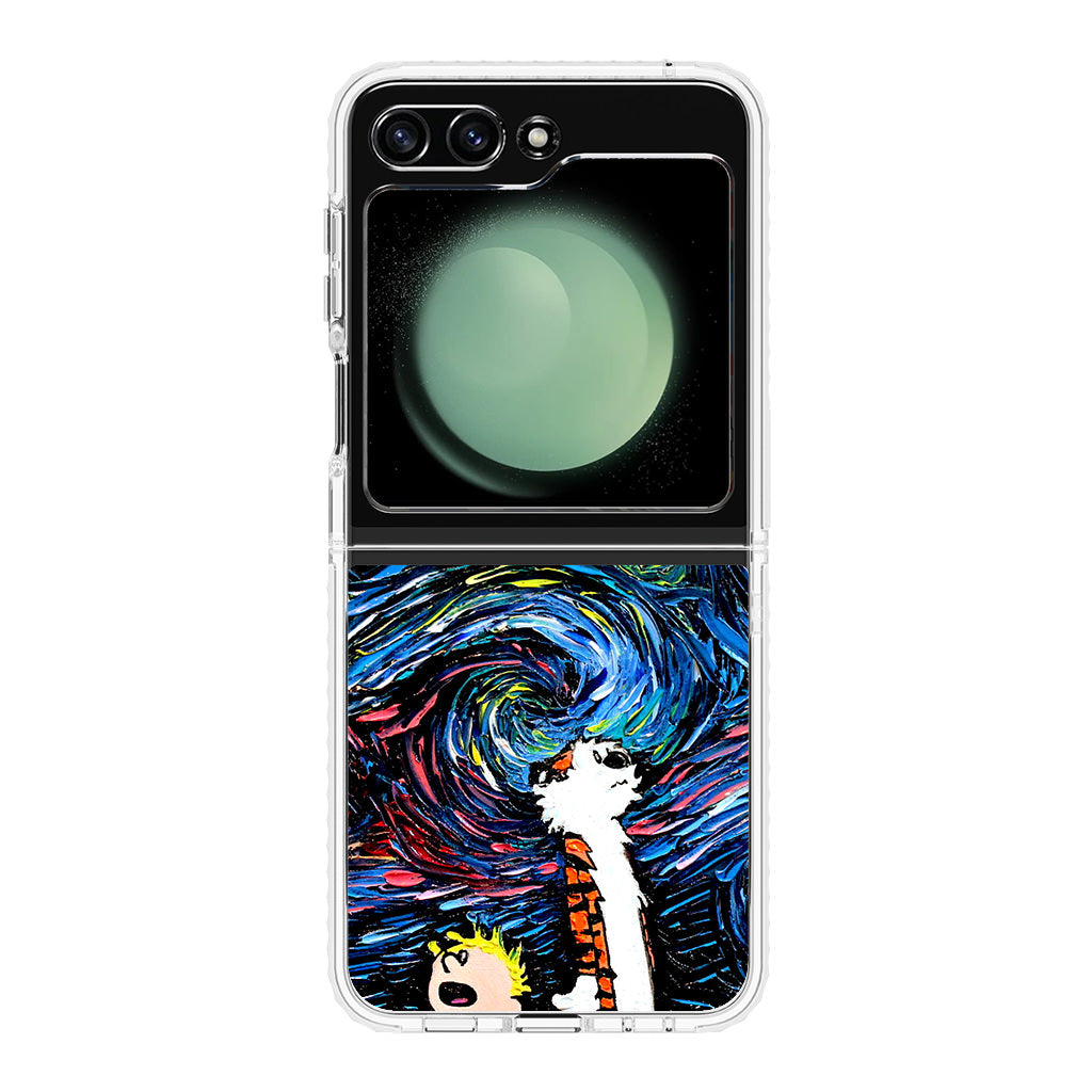 Calvin Art At Starry Night Samsung Galaxy Z Flip 5 Case