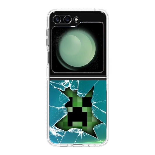 Creeper Glass Broken Green Samsung Galaxy Z Flip 5 Case