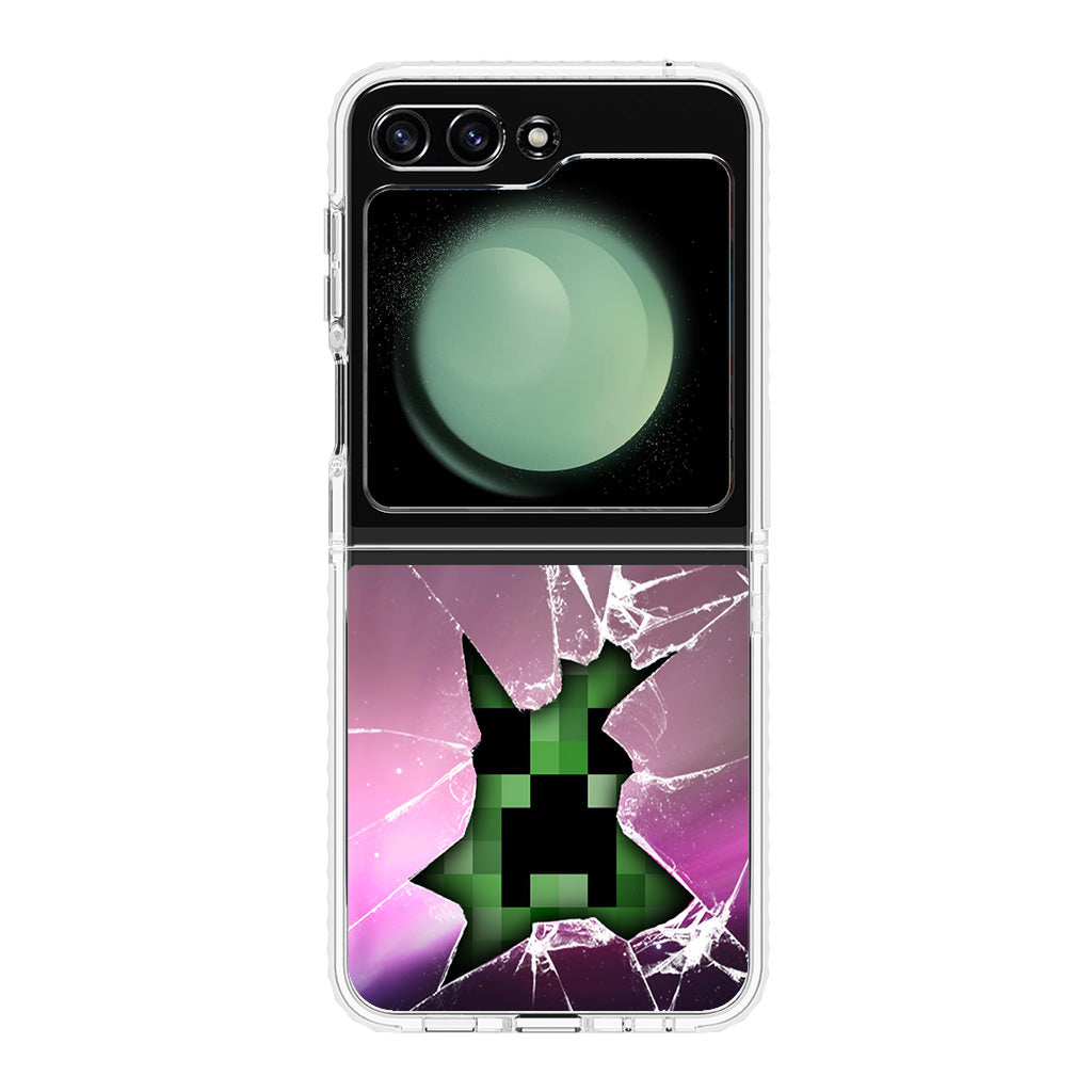 Creeper Glass Broken Violet Samsung Galaxy Z Flip 5 Case