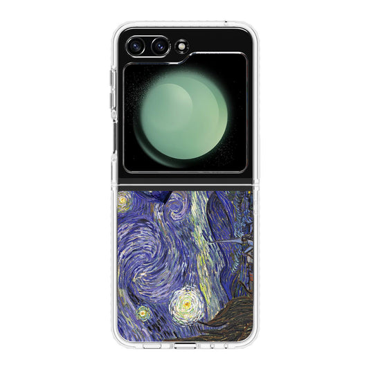 Dr Who Tardis In Van Gogh Starry Night Samsung Galaxy Z Flip 5 Case