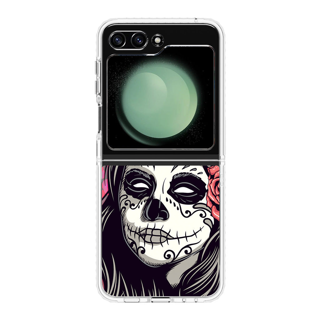 Girl Skull Flower Samsung Galaxy Z Flip 5 Case