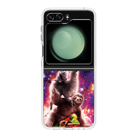 LLama Sloth And Cat Playing Together Samsung Galaxy Z Flip 5 Case