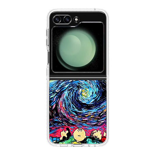 Peanuts At Starry Night Samsung Galaxy Z Flip 5 Case