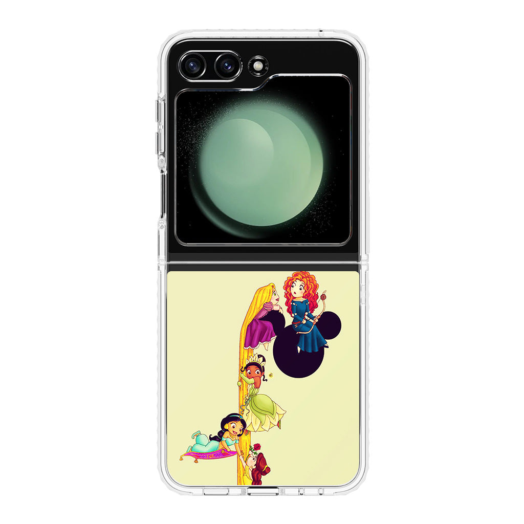 Princesses Climbing Rapunzel's Hair Samsung Galaxy Z Flip 5 Case