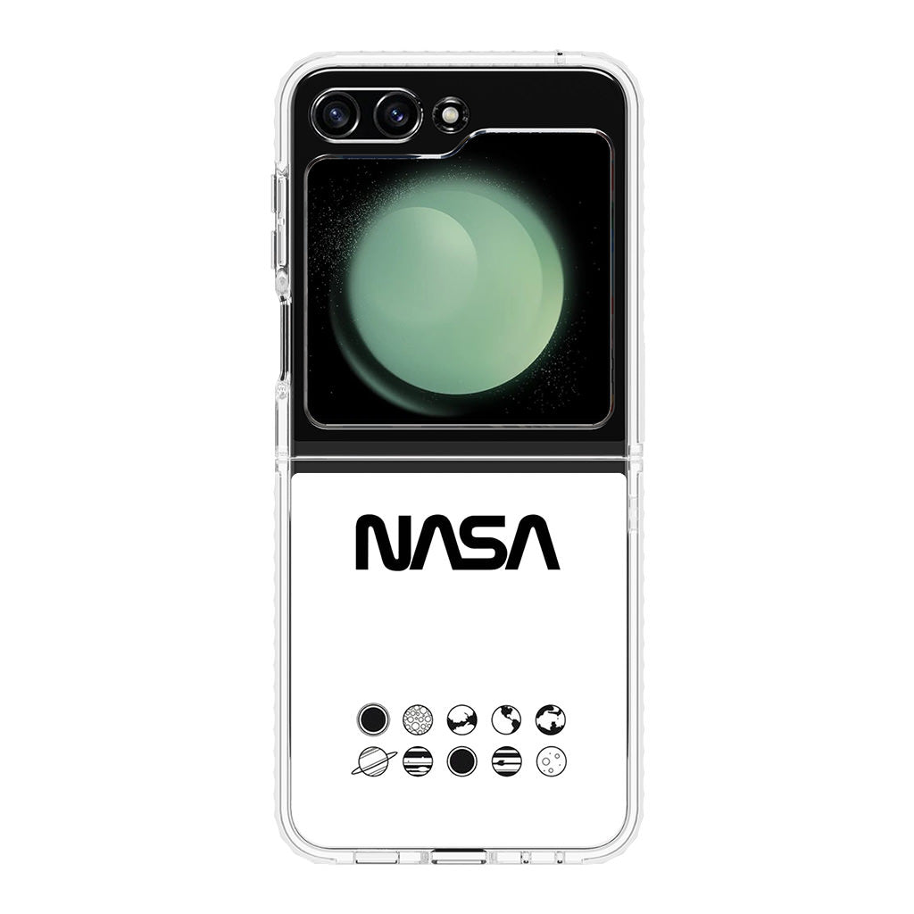 NASA Minimalist White Samsung Galaxy Z Flip 5 Case