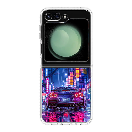 Neon Midnight Drift Tokyo Rain Samsung Galaxy Z Flip 5 Case