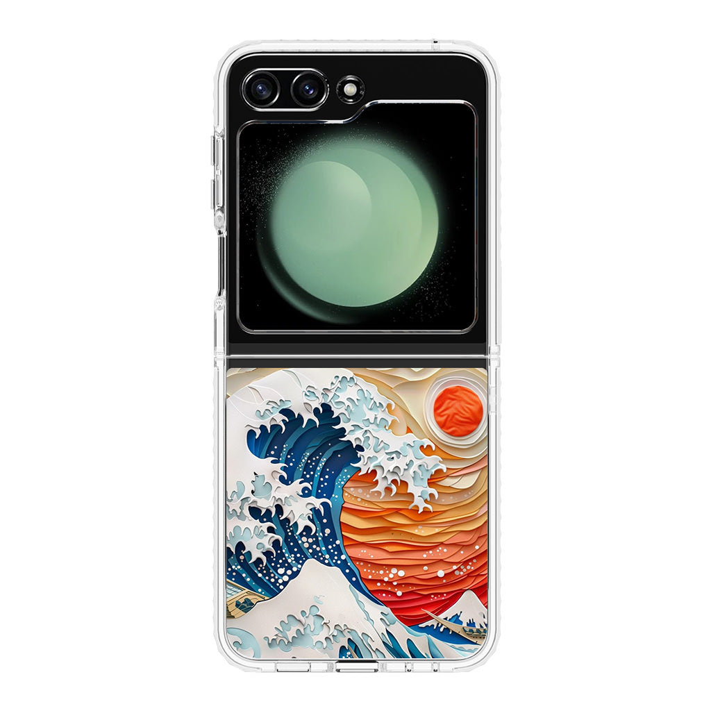 The Great Wave Off Paper Art Samsung Galaxy Z Flip 5 Case
