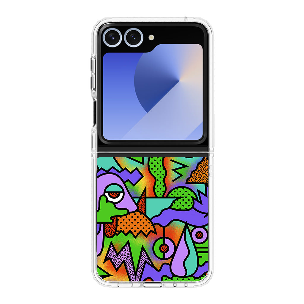 Abstract Colorful Doodle Art Samsung Galaxy Z Flip 6 Case