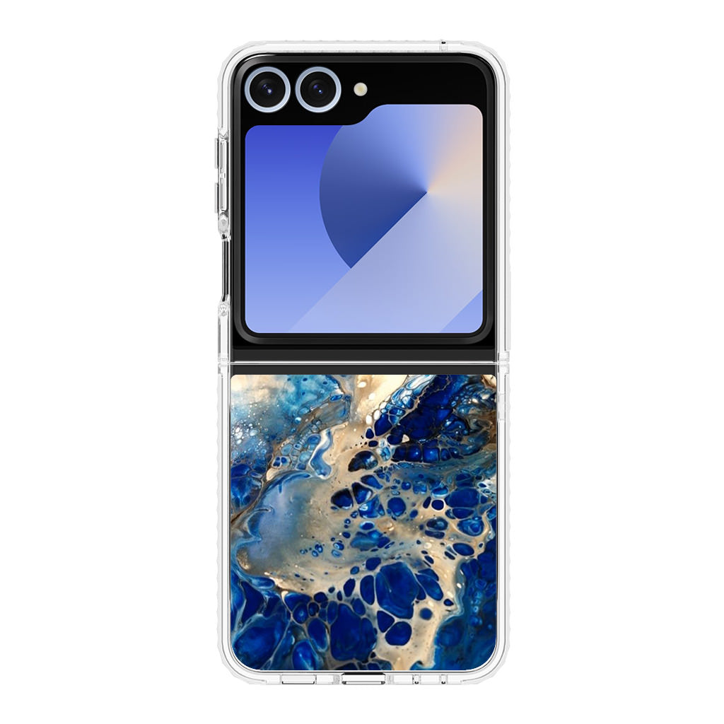 Abstract Golden Blue Paint Art Samsung Galaxy Z Flip 6 Case