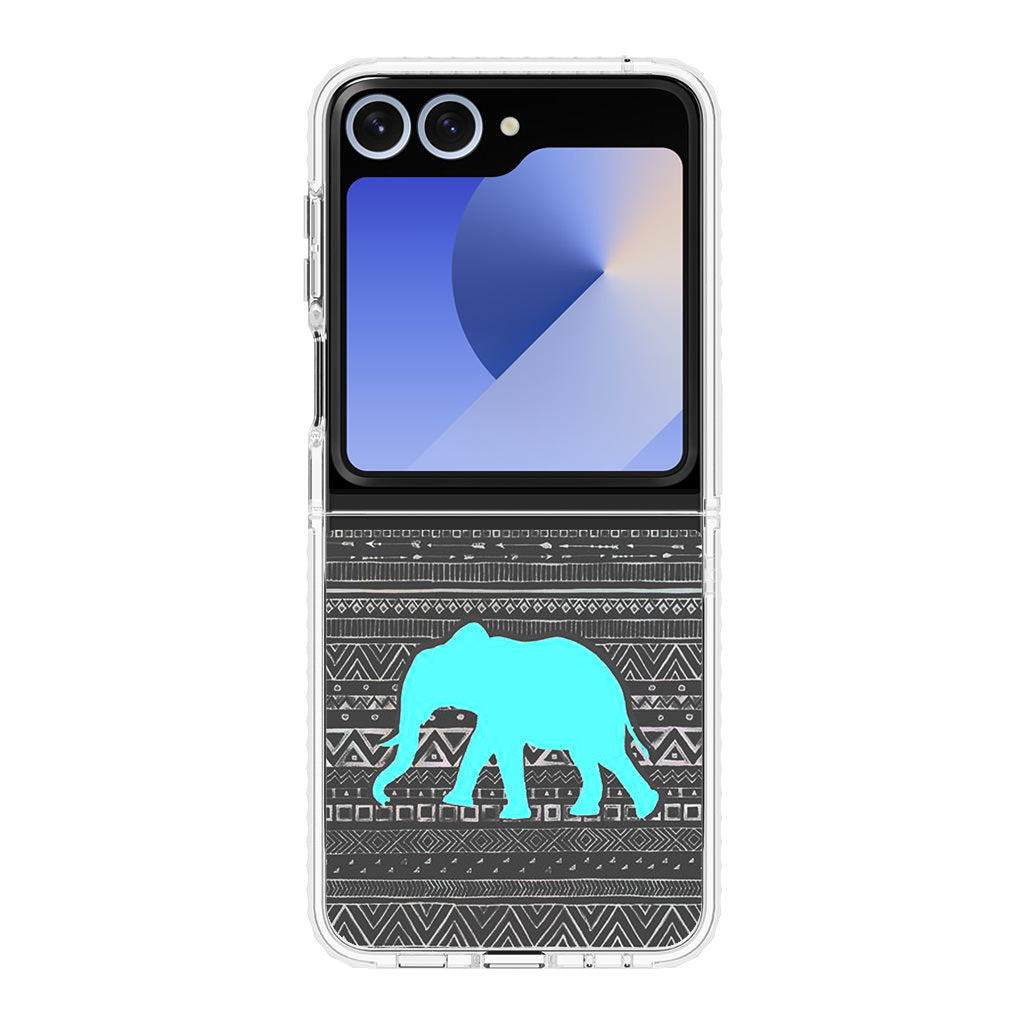 Aztec Elephant Turquoise Samsung Galaxy Z Flip 6 Case