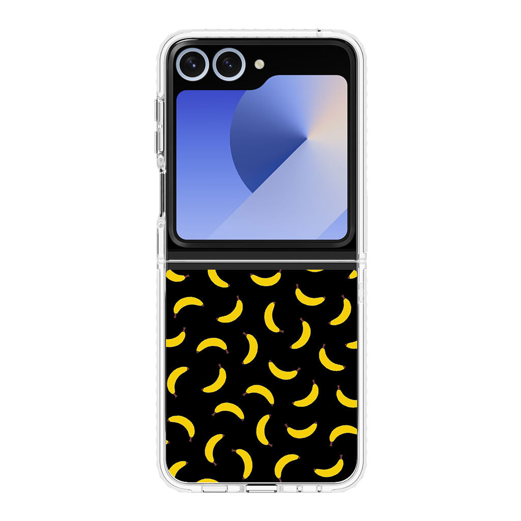 Bananas Fruit Pattern Black Samsung Galaxy Z Flip 6 Case