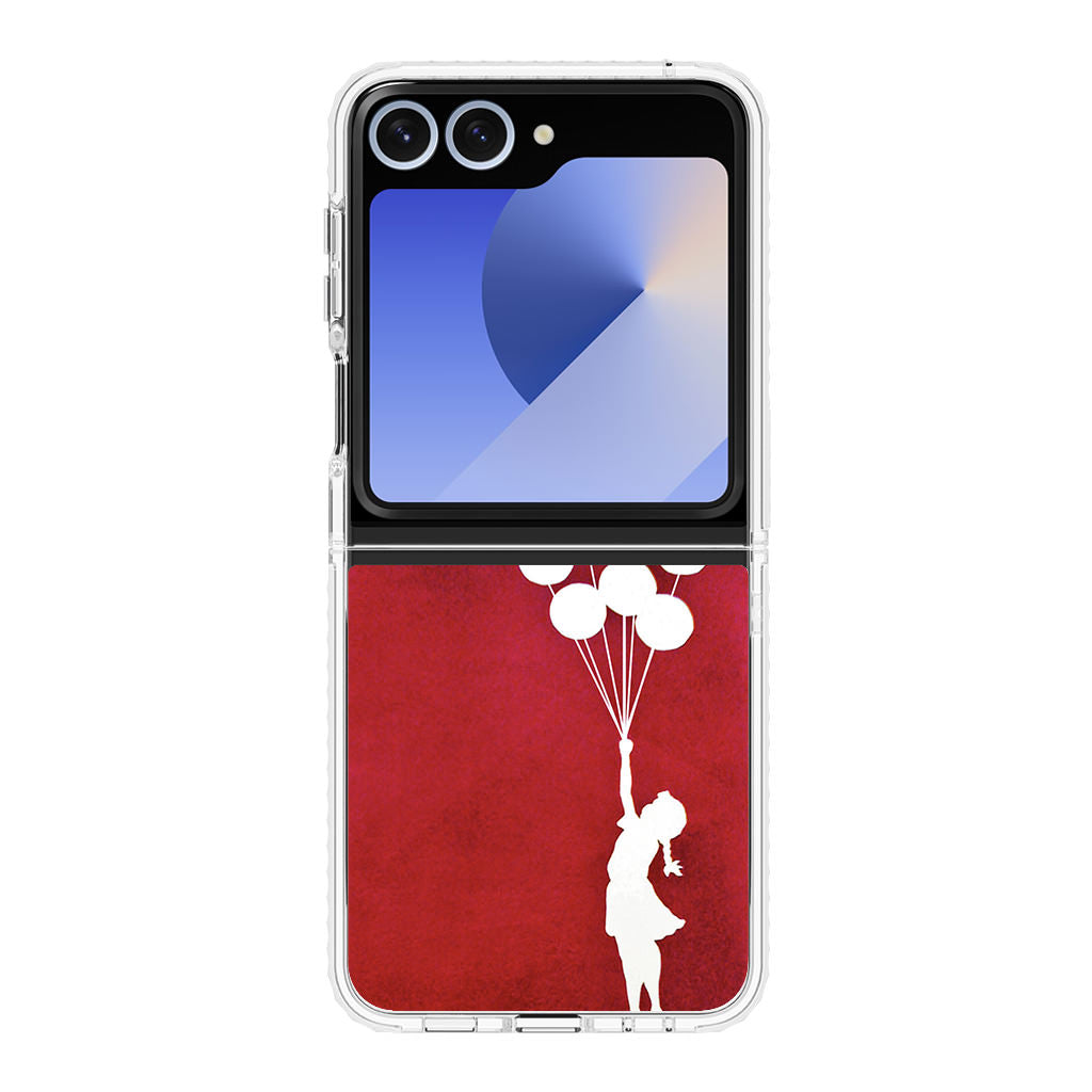 Banksy Girl With Balloons Red Samsung Galaxy Z Flip 6 Case