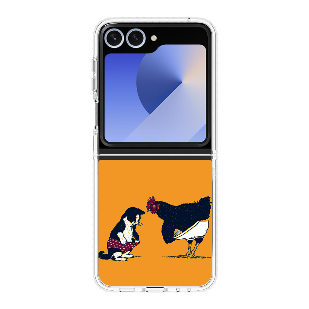 Cat Chicken Yellow Underwear Cute Samsung Galaxy Z Flip 6 Case