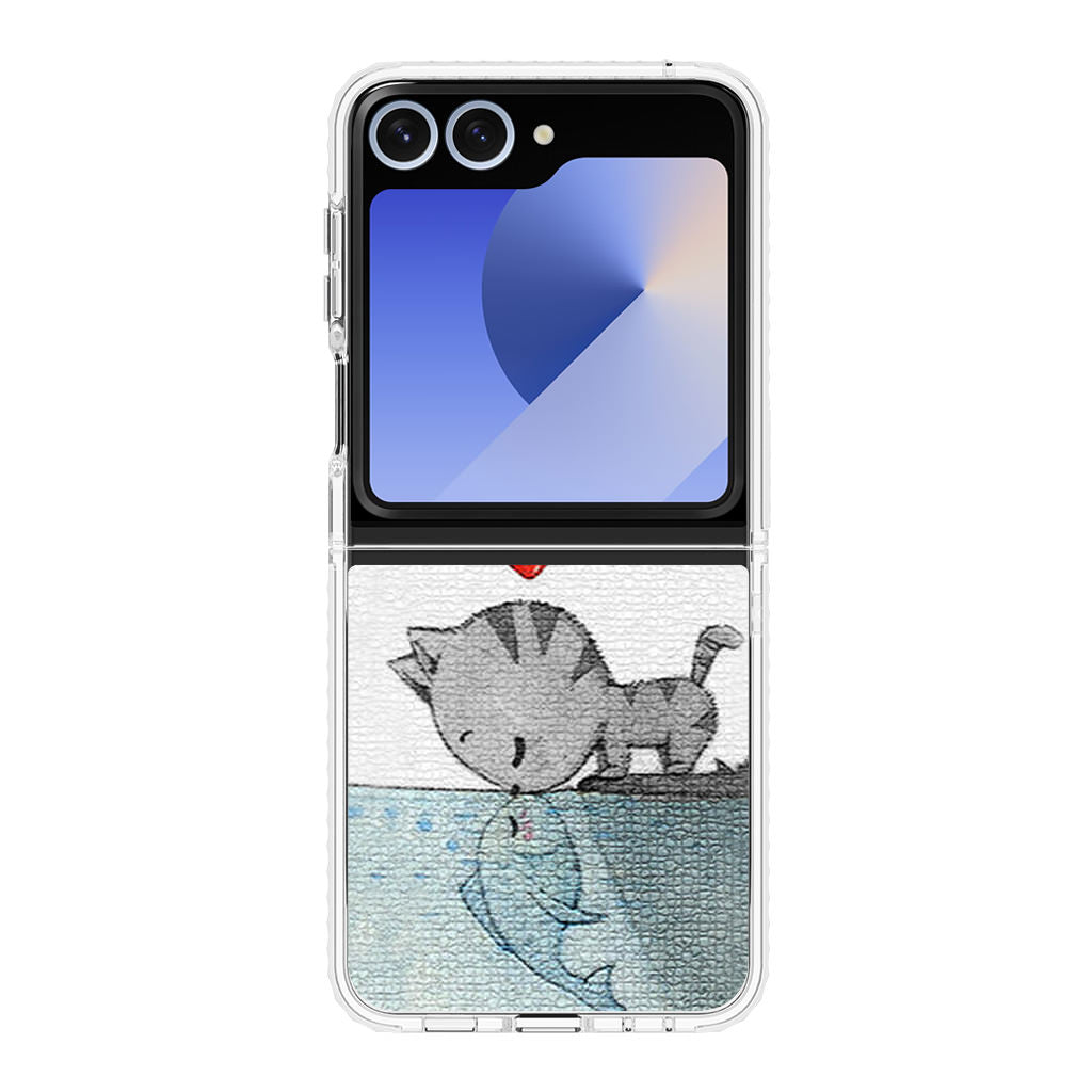 Cat Fish Kisses Samsung Galaxy Z Flip 6 Case