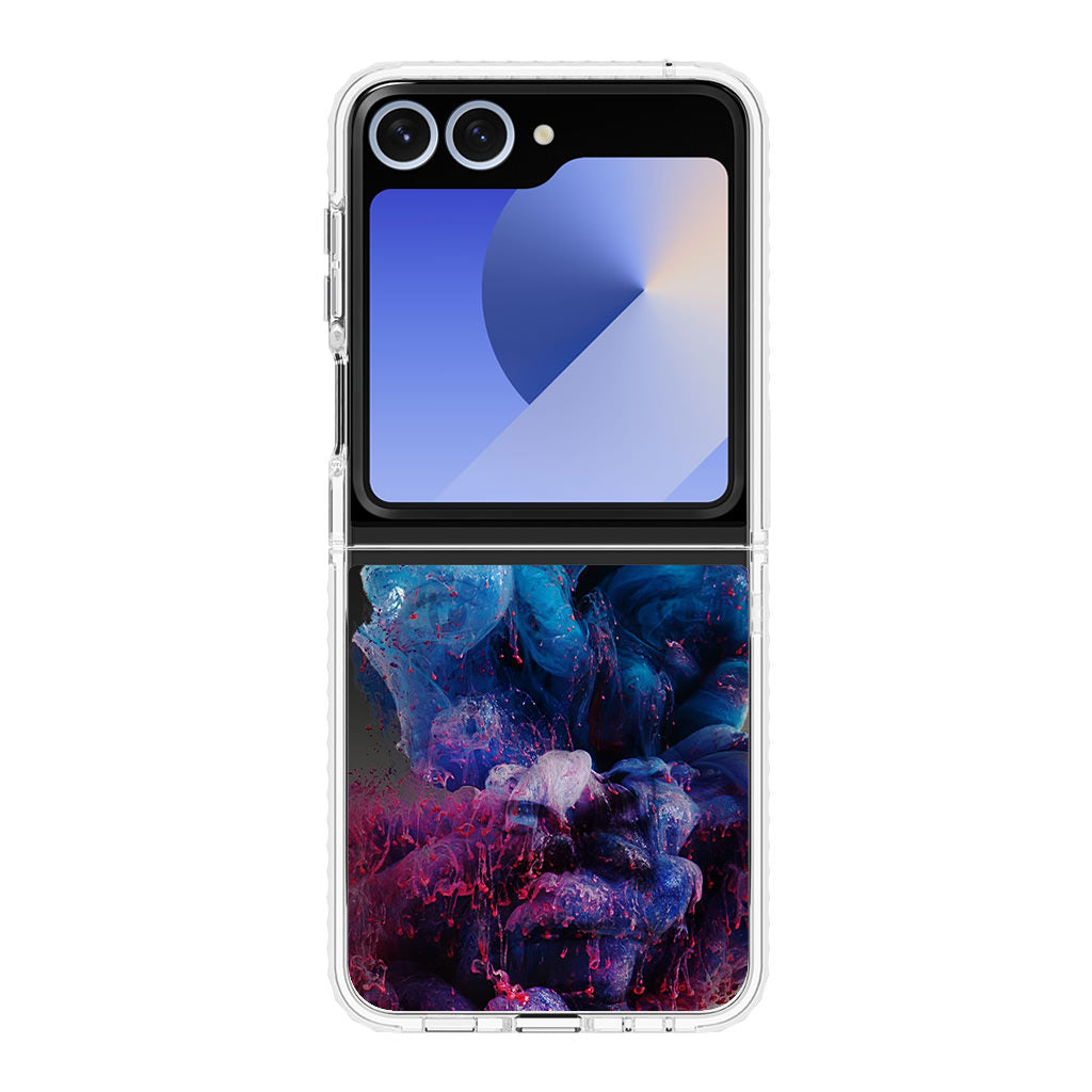 Colorful Dust Art on Black Samsung Galaxy Z Flip 6 Case