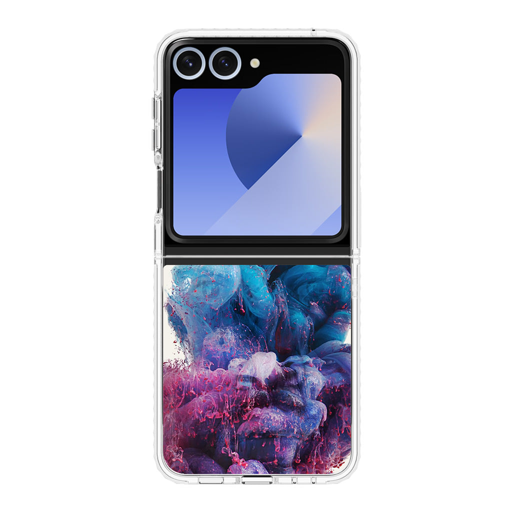 Colorful Dust Art on White Samsung Galaxy Z Flip 6 Case