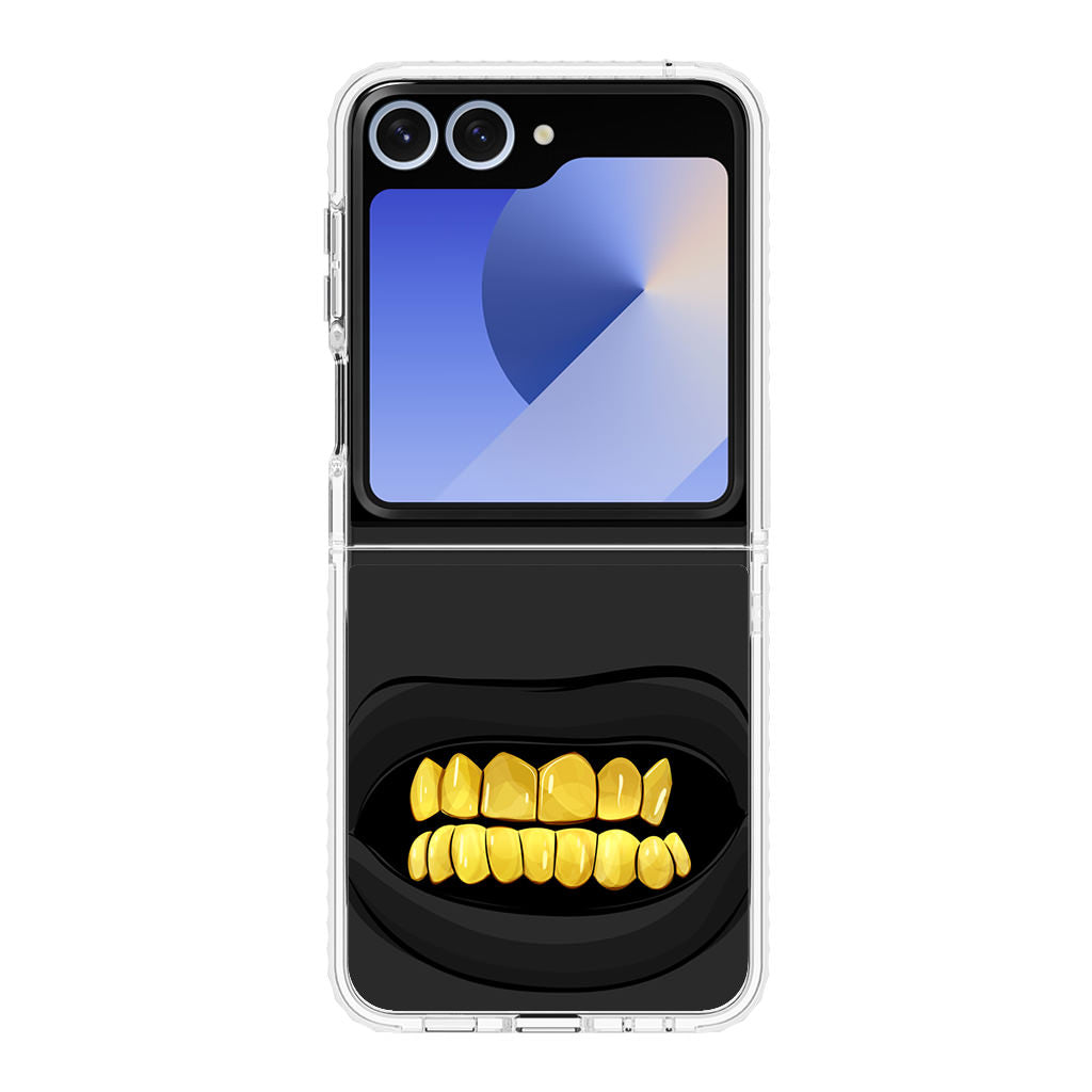 Gold Grillz Samsung Galaxy Z Flip 6 Case